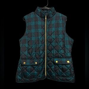 Quilted Plaid Quilted Vest - Large